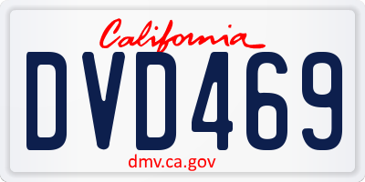 CA license plate DVD469