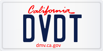 CA license plate DVDT