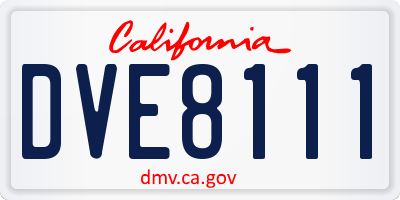 CA license plate DVE8111