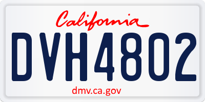 CA license plate DVH4802