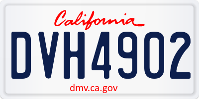 CA license plate DVH4902