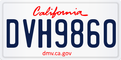 CA license plate DVH9860