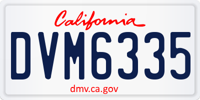 CA license plate DVM6335