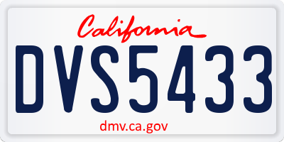 CA license plate DVS5433