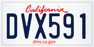 CA license plate DVX591