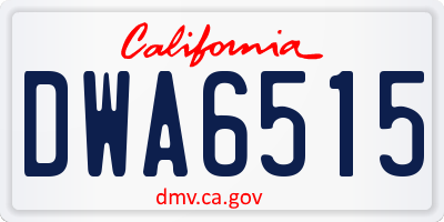 CA license plate DWA6515