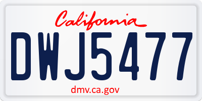 CA license plate DWJ5477