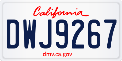 CA license plate DWJ9267