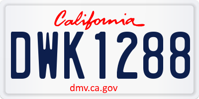 CA license plate DWK1288