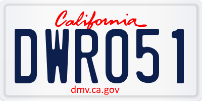 CA license plate DWR051