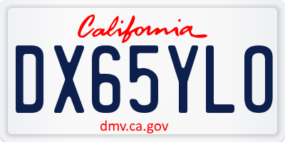 CA license plate DX65YLO