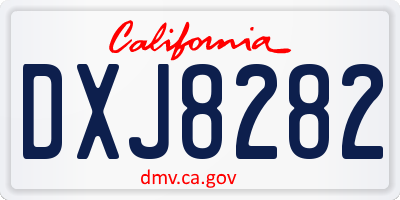 CA license plate DXJ8282