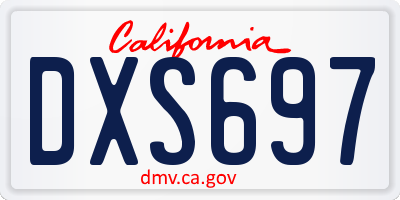 CA license plate DXS697