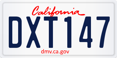 CA license plate DXT147