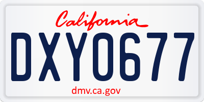 CA license plate DXY0677