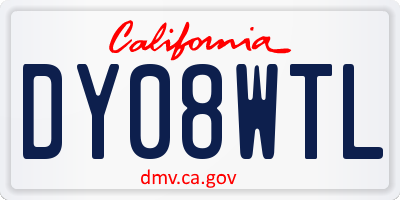 CA license plate DY08WTL