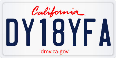 CA license plate DY18YFA