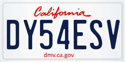 CA license plate DY54ESV