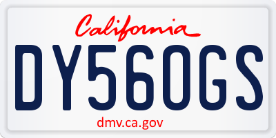 CA license plate DY56OGS