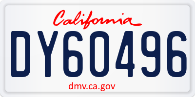 CA license plate DY60496