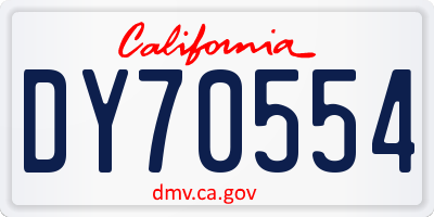 CA license plate DY70554