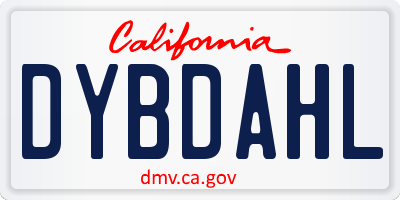 CA license plate DYBDAHL