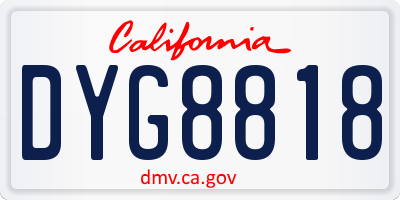 CA license plate DYG8818