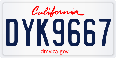 CA license plate DYK9667