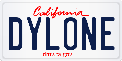 CA license plate DYLONE