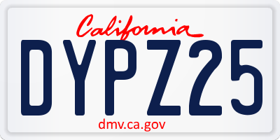 CA license plate DYPZ25