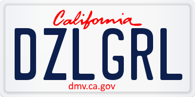 CA license plate DZLGRL