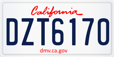 CA license plate DZT6170