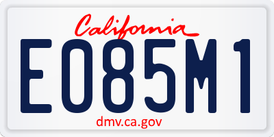 CA license plate E085M1