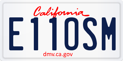 CA license plate E11OSM