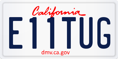 CA license plate E11TUG