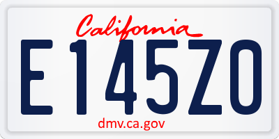 CA license plate E145Z0