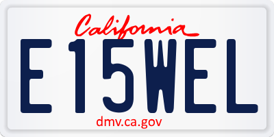 CA license plate E15WEL