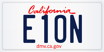 CA license plate E1ON