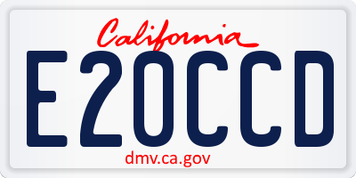 CA license plate E20CCD