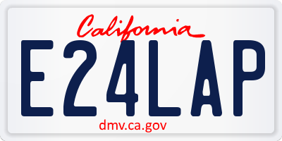 CA license plate E24LAP