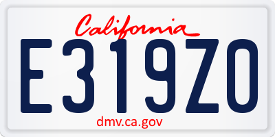 CA license plate E319Z0