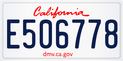 CA license plate E506778