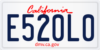 CA license plate E520L0