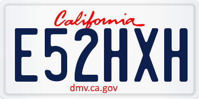 CA license plate E52HXH