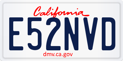 CA license plate E52NVD