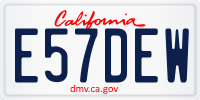 CA license plate E57DEW