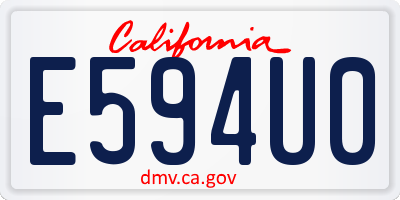 CA license plate E594U0