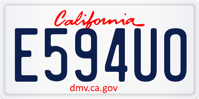 CA license plate E594UO