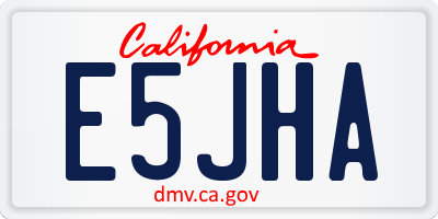 CA license plate E5JHA