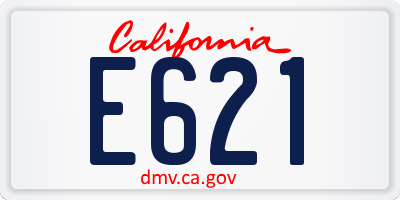 CA license plate E621